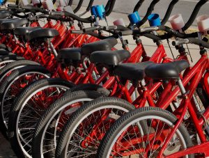 Bicycles parked studio 3807 apartments