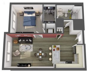 Corcoran Floor Plan studio 3807 apartments