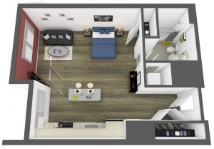 Prado Floor Plan studio 3807 apartments